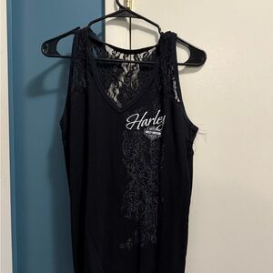 Harley Davidson Women's Black Lace Tank Top